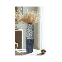 Msl-212 Metal Dekoratif Vazo 54x13 Cm İnce Uzun Modern Şık Salon Vazo Altın