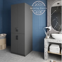Venedik Çamaşır Ve Kurutma Makinesi Dolabı Banyo Dolabı Füme Antrasit - Füme