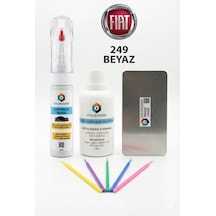 Fıat-tofaş 249 Beyaz İğneli Ve Fırçalı 2 Si 1 Arada Rötuş Boyası Yüzey Temizleme Solüsyonu Profesyonel Ve Çapaksız Rötuş Çeliği 5'li Uygulama Çubuğu Seti