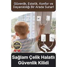 Güvenlikkilidi Dayanıklı Çelik Halat Beyaz Plaka Pvc Pencere Emniyet Çocuk Halatlı Güvenlik Kilidi Çok Renkli