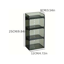 Meridiangoods Yeşil Düz Ayarlanabilir Şeffaf Makyaj Organizer Çok Bölmeli Kompakt Saklama Kutusu Yeşil