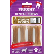 Freshy Dental Chews Natural Medium Bones Köpek Ödül Kemiği 10 Cm 4 Adet