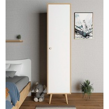Floradesign Milano Gardırop /elbise Dolabı Tek Kapaklı Dolap Beyaz/meşe