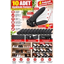 Shoemax 4 Kademeli Ayarlanabilir Ayakkabı Rampası Dolap İçi Yer Tasarruflu Ayakkabı Düzenleyici. Siyah