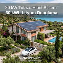 20 Kw Trifaze 30 Kwh Lityum Depolama Hibrit Paket Sistem