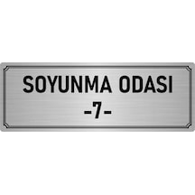 Metal Yönlendirme Levhası, Departman Kapı Isimliği Soyunma Odası 7 10x20 Cm Gümüş Renk
