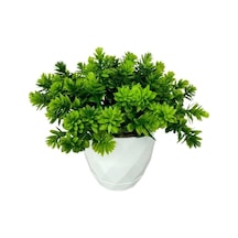 Nettenevime Yapay Çiçek Beyaz Saksıda Lotus Dekoratif Masa Çiçeği 15cm Çok Renkli
