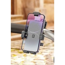 Scooter, Motosiklet Ve Bisiklet Telefon Tutucu Otomatik Kilitlemeli Gidon Bağlantılı Uyumlu Siyah