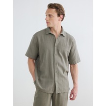Lcw Vision Haki Regular Fit Dokulu Erkek Gömlek