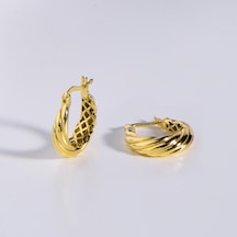 14 Ayar İtalyan Halka Altın Küpe 3,6 Gr-6080
