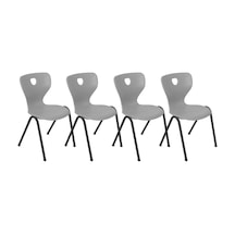 Monoblok Sandalye - Gri - 4 Adet Çok Renkli