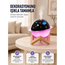Projektör Işıklı, Aromaterapi Uyumlu Mini Masaüstü Hava Nemlendirici Cihaz - Lisinya