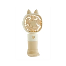 Kedi - 235 - Kulağı Şarjlı El Fanı - Shopgpt - Vantilatör Kahverengi