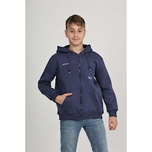 Toontoy Erkek Çocuk Luxury Baskılı Hırka İndigo