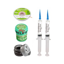 Relıfe Rl-402 Krem Lehim 183 C Sn63/pb67 40gr Havya Uç Temizleyici Flux Lehim Toplama Cp-1515 Emme Teli Seti02