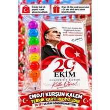 20 Adet Yumurtlayan Kurşun Kalem 29 Ekim Cumhuriyet Bayramı Tebrik Kartı Hediye Seti