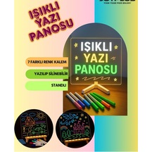 Led Mum Yaz-sil Işıklı 3 Kalemli Neon Yazı Tahtası Yazılıp Silinebilir Not Tahtası Akrilik Genel