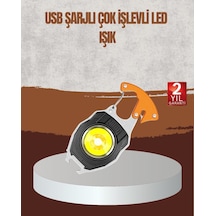 Northcity Taşınabilir Çok Amaçlı Led Işıklı Anahtarlık - Usb Şarjlı Led Fener Siyah