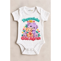 Babylimon Teyzesinin İlk Göz Ağrısı Beyaz Kısa Kollu Çıtçıtlı Bebek Zıbını Beyaz - 930083899 Beyaz