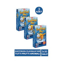 Easyfishoil Plus Balık Yağı Tutti Frutti Aromalı 3 x 30 Çiğnenebilir Jel