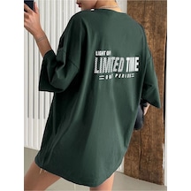 Unisex Limited Time Baskılı Oversize T-shirt 001