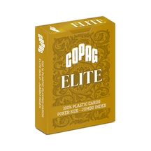 Copag Elite%100 Plastik Oyun Kartları, Poker Boyu Jumbo Endeks Tek Deste, Altın Sarısı