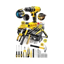 Yeni Nesil Tork Darbeli Lion Akülü Vidalama Matkap 100 Pcs Ultimate Pro Set