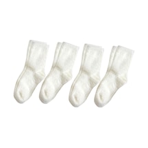 Suntek 4 Çift Kadın Çorap Sıcak Termal Soğuk Hava Beyaz Beyaz