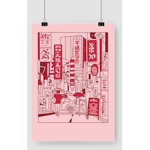 Pembe Tokyo Tasarımlı A3 Poster