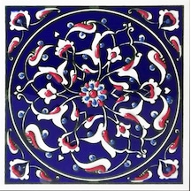 Armada Çini 10x10 Cm Ed 110 İznik Rumi Desenli Kütahya Çini Karo