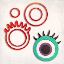 Monster Eyes Detay Kurabiye Kalıp Seti 5 Li