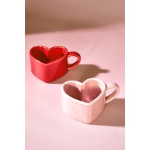 Karaca Love You 2 Kişilik Çay Fincan Takımı 160 Ml Kırmızı