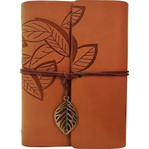 Deri Yaprak Desenli Defter Tdrtr Sezonsuz