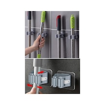 4 Adet Kelebek Yapışkanlı Mop Fırça Çekpas Sap Tutucu Organizer Banyo Düzenleyici Renkli