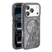 Apple, Uyumlu iPhone 17 Pro Kılıf M-safe Şarj Özellikli Parlayan Simli Zore Okso Kapak Siyah Apple, Uyumlu iPhone 17 Pro Kılıf M-safe Şarj Özellikli Parlayan Simli Zore Okso Kapak Siyah