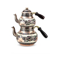 Gül Çiçek Bakır Çaydanlık Bakır