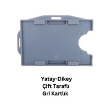 Gri Yatay Dikey Çift Taraflı Kart Koruyucu