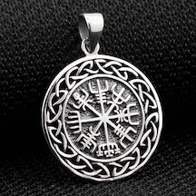 Viking vegvisir Pusulası Denizci Gümüş Kolye Ucu