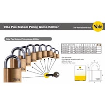 Yale Pas Sistem Pirinç 30 Mm Asma Kilit