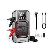 Harvox Çok Fonksiyonlu Taşınabilir Araç Güç Destek Cihazı Akü Takviye & Power Destek Ünitesi Jump Starter 12 V Çok Amaçlı Güç Kaynağı Hava Basınç Pompası Ve Acil Işık Fonksiyonlu