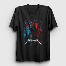 Presmono Unisex Cloak Metallica T-shirt Siyah