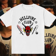 Stranger Things Hellfire Club Tshirt Beyaz