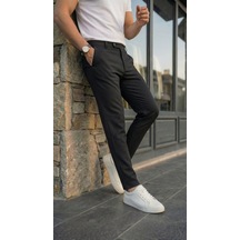 Efnaz Style Erkek Slim Fit Dilli Kumaş Pantolon siyah