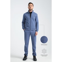 Shooter Sportswear Shooter Erkek Kışlık Eşofman Takımı Thermosoft Teknolojisi Içi Kuzu Görünümlü Regular Kalıp İndigo