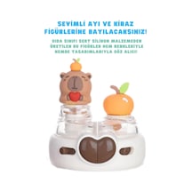 Diller 520ml Sevimli Hayvanlar Süslü Pipetli/pipetsiz Boyun Askılı Paslanmaz Çelik Termos Capybara