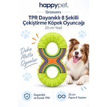 Happy Pet Groovers Tpr Dayanıklı 8 Şekilli Çekiştirme Köpek Oyuncağı 23 Cm Yeşil
