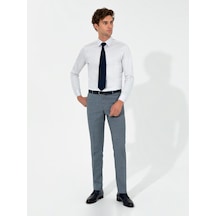 Cacharel Açık Lacivert Slim Fit Yün Karışımlı Kumaş Pantolon