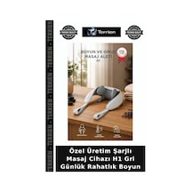 Özel Üretim Şarjlı Masaj Cihazı H1 Gri Günlük Rahatlık Boyun