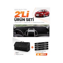 E-biz Chevrolet Aveo T300 2011-2015 Uyumlu Torpido Örtüsü + Deri Bagaj Çantası - Siyah - Ch009