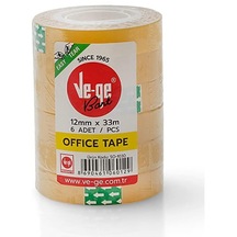 Ve-Ge Selefon Bant Offıce Tape 12X33 6 Lı Paket - 6 Adetli Pak